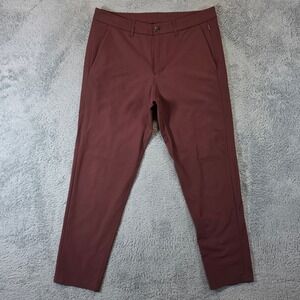 Lululemon Commission Slim Fit Pant Men 33x28 Burgundy ABC Tech Performance Chino